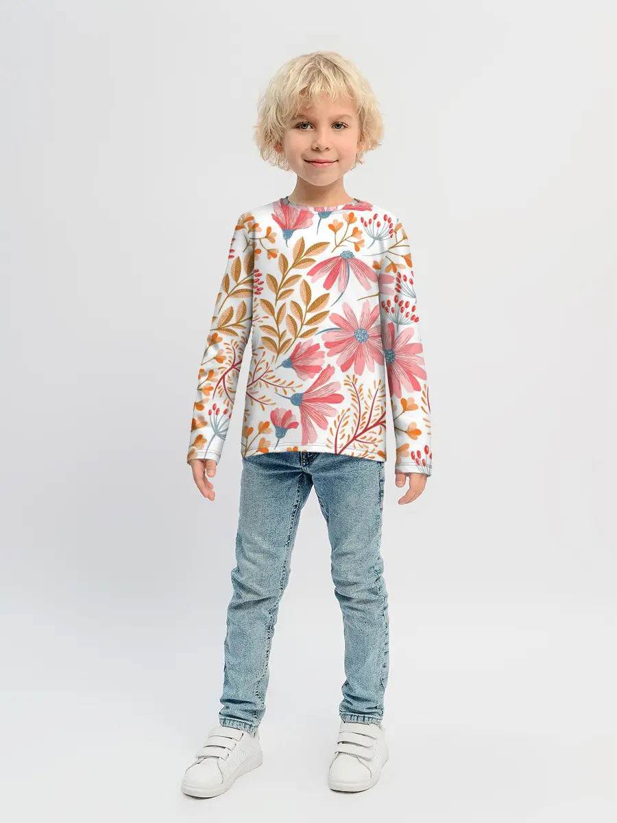 Детский лонгслив / Цветы