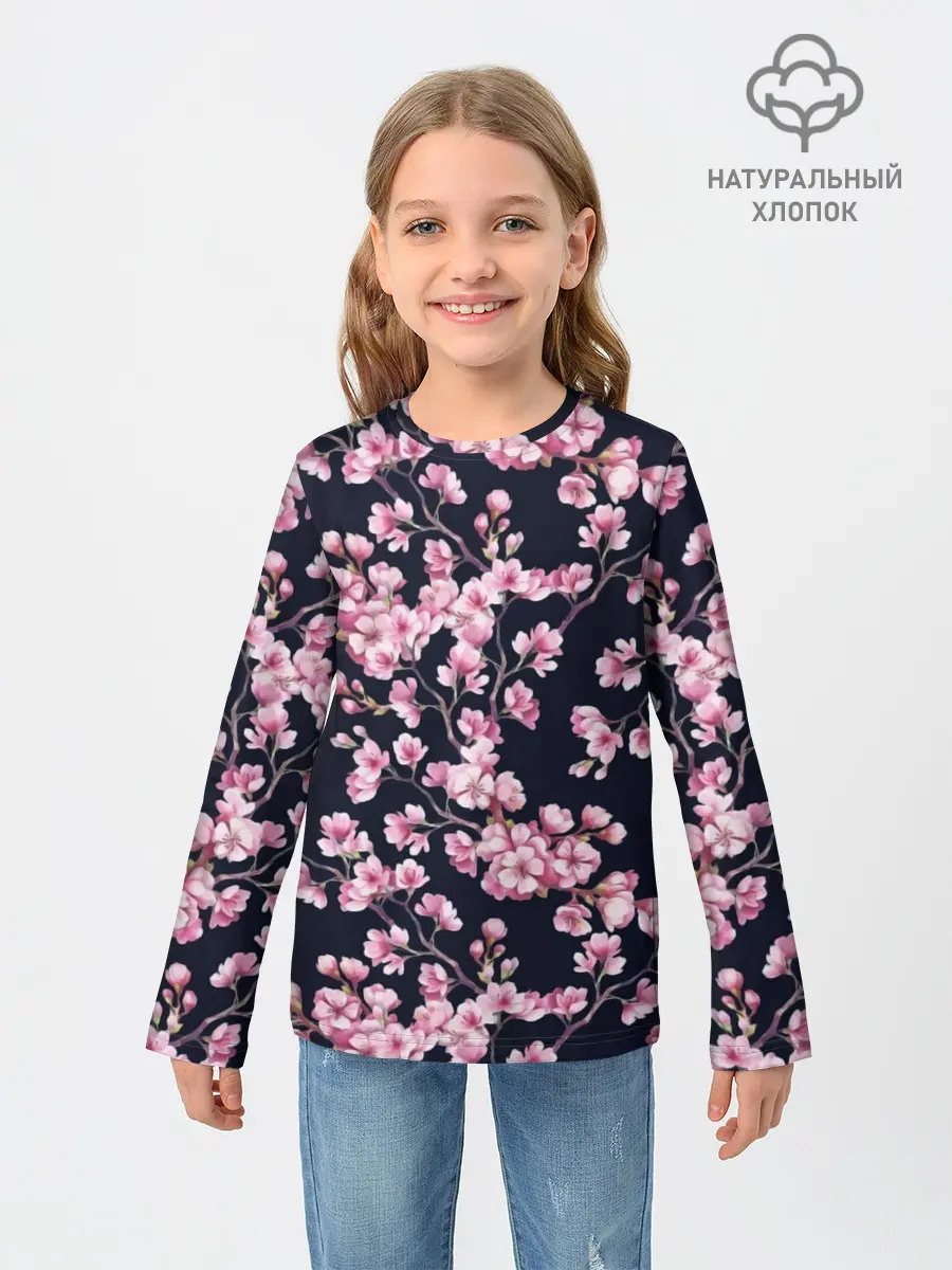 Детский лонгслив / Сакура