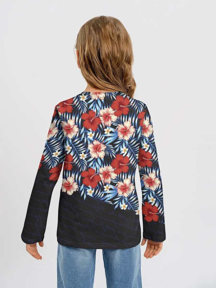 Детский лонгслив / Flowers with inscriptions