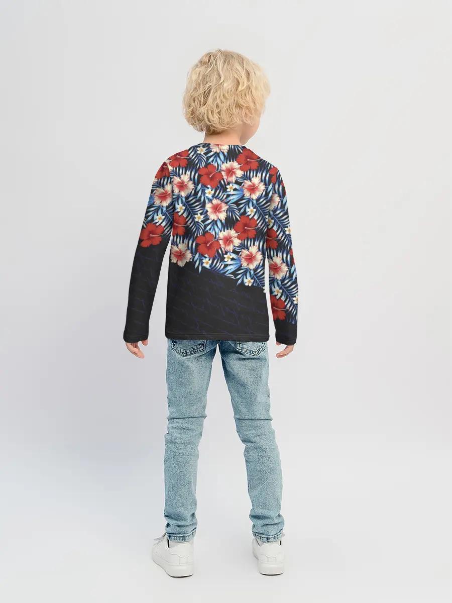 Детский лонгслив / Flowers with inscriptions