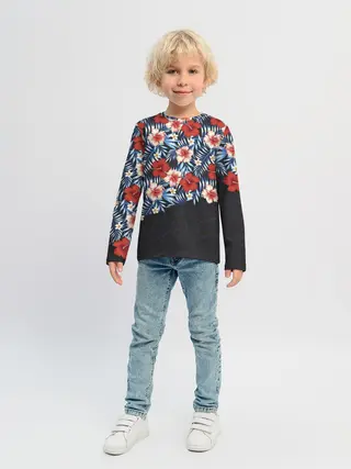 Детский лонгслив / Flowers with inscriptions