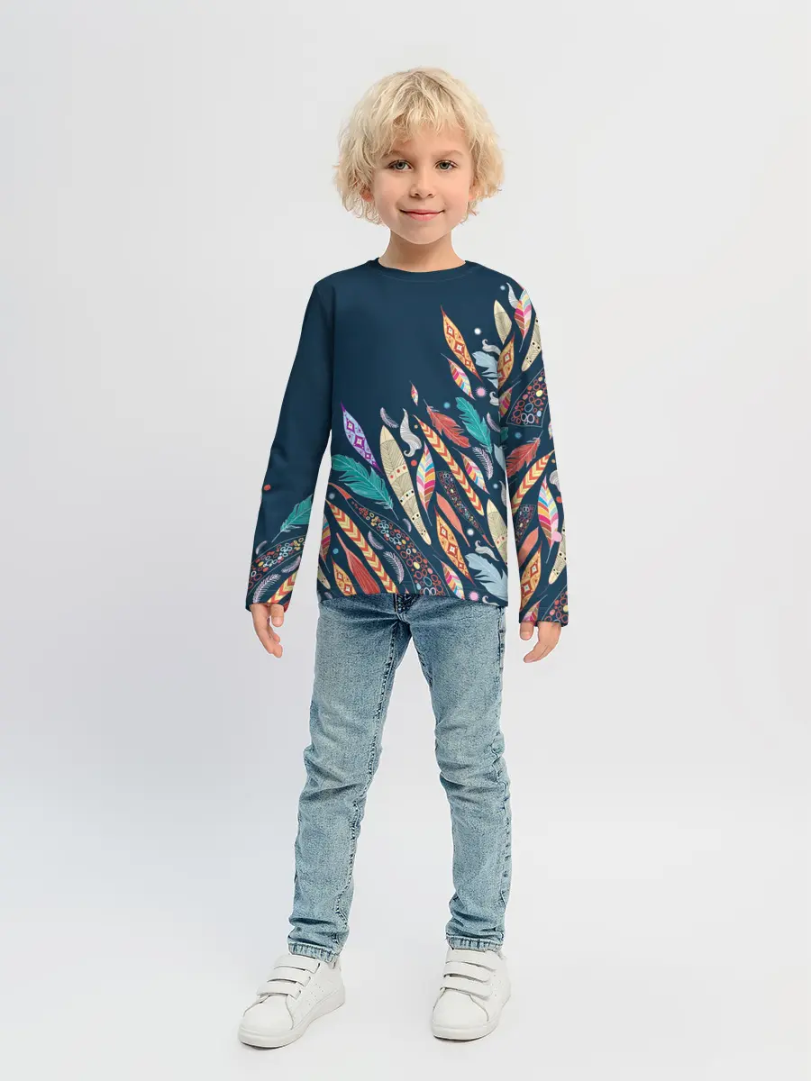 Детский лонгслив / Перья