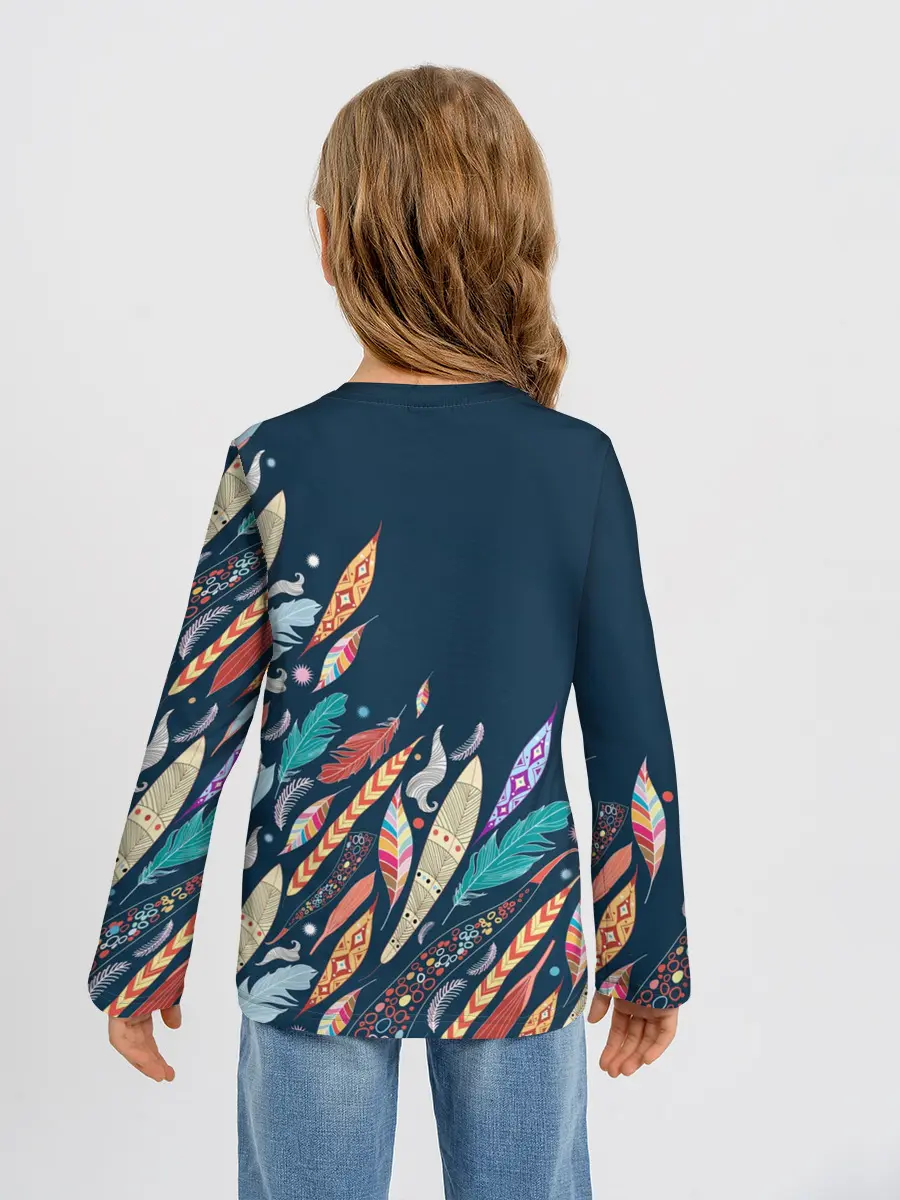 Детский лонгслив / Перья