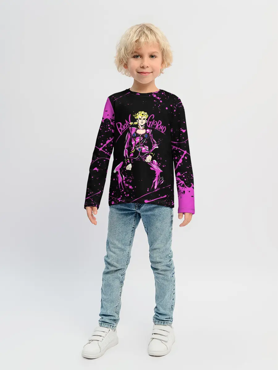 Детский лонгслив / Кира джоджо фиолетовые брызги