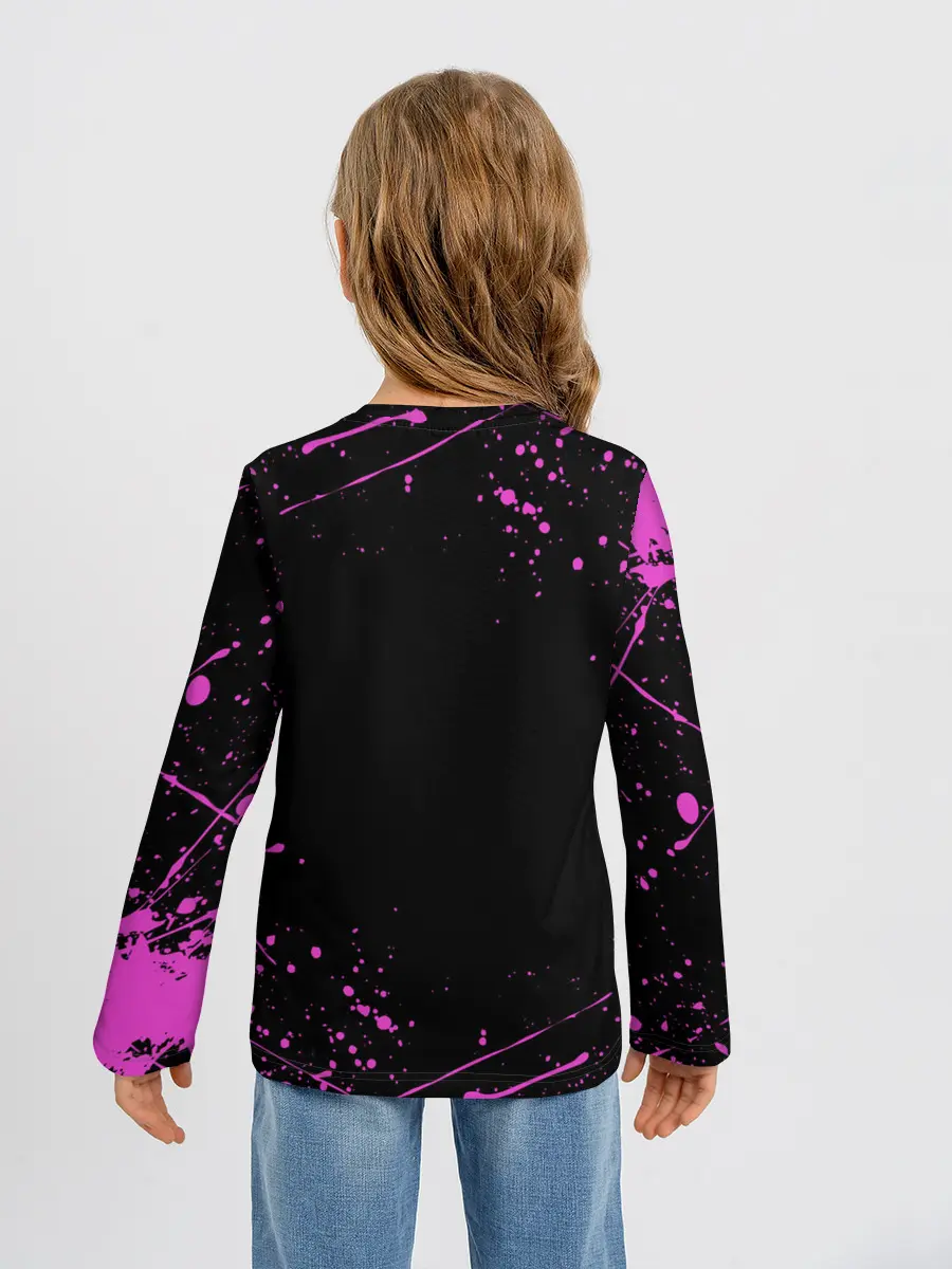 Детский лонгслив / Кира джоджо фиолетовые брызги