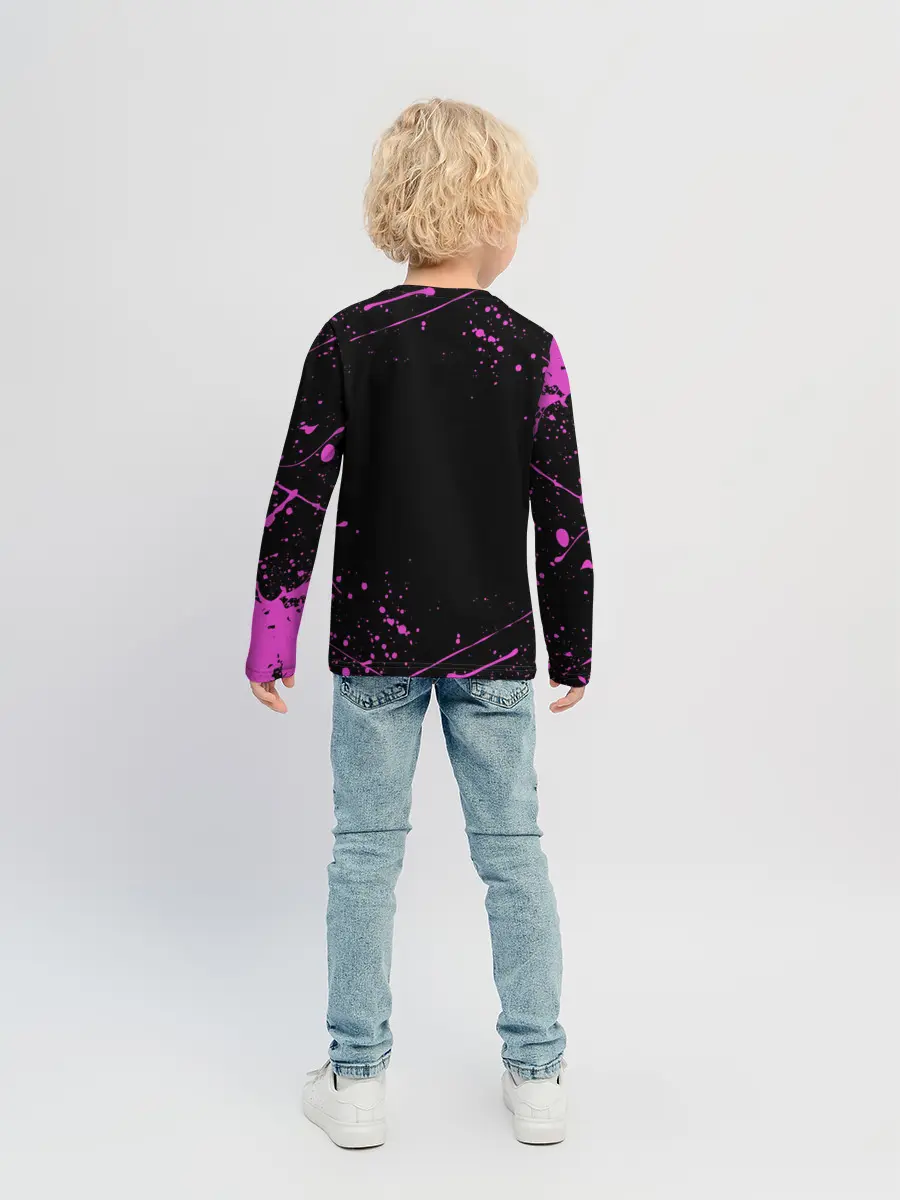Детский лонгслив / Кира джоджо фиолетовые брызги
