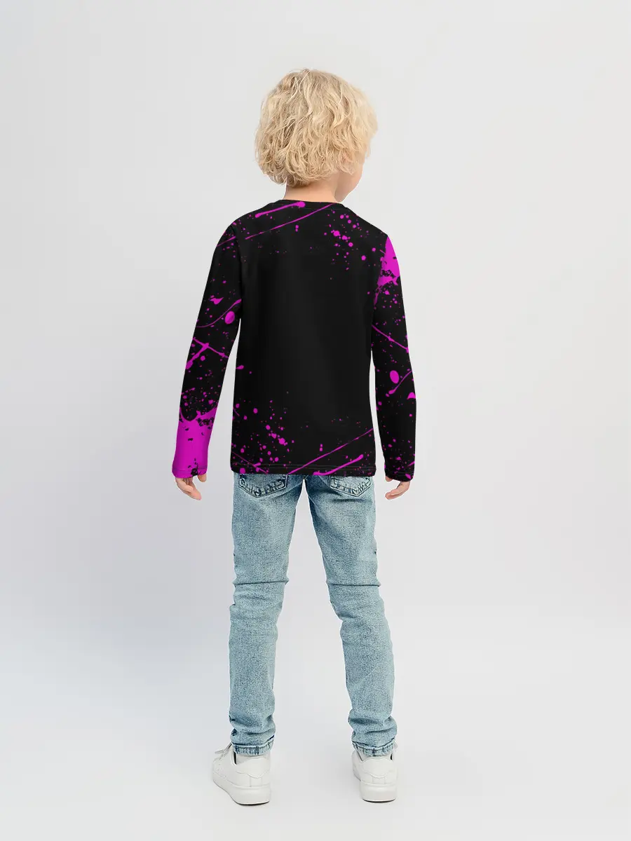 Детский лонгслив / Дзётаро указывает фиолетовые брызги