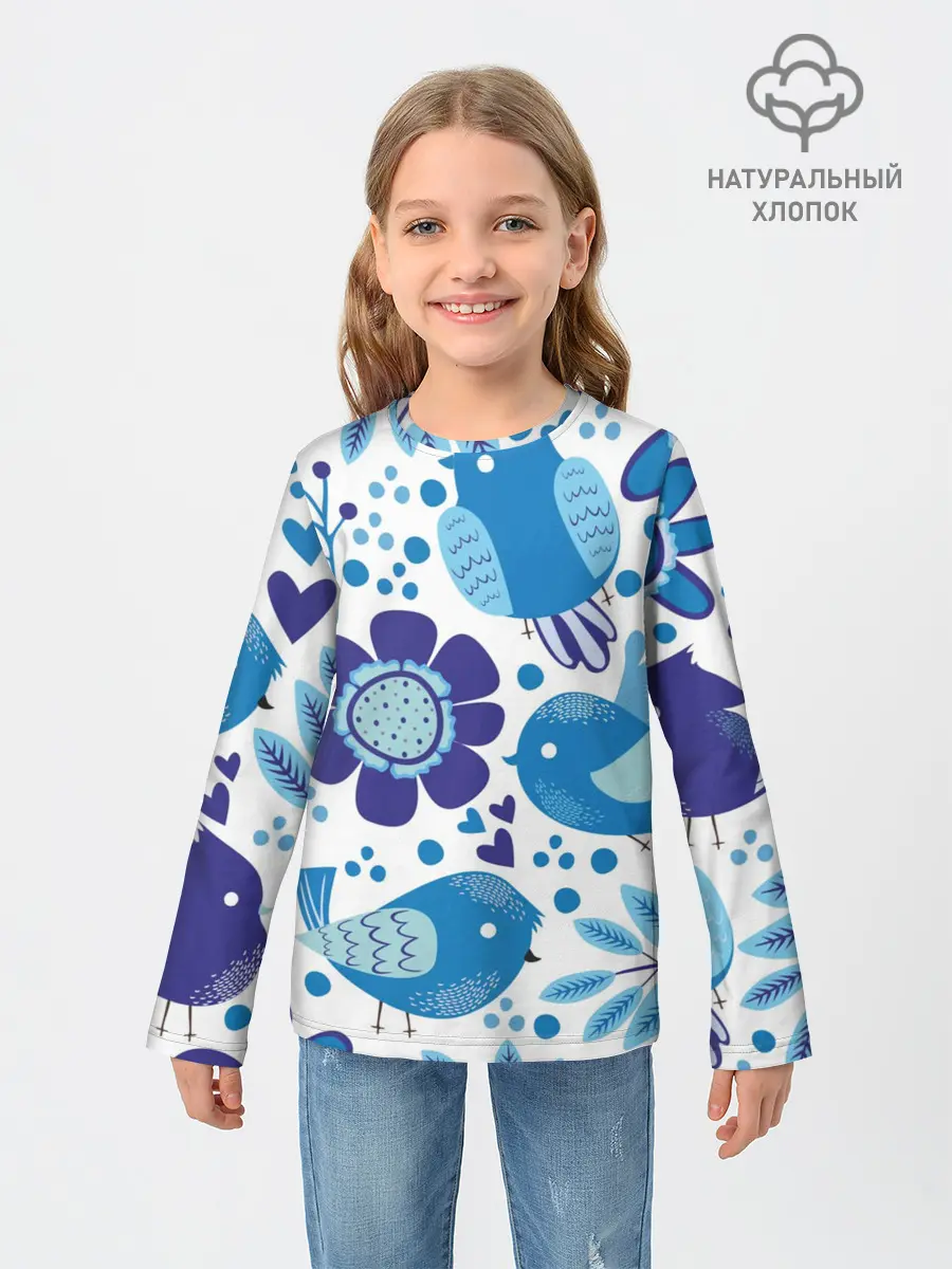 Детский лонгслив / Воробушки