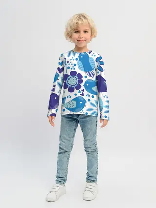 Детский лонгслив / Воробушки