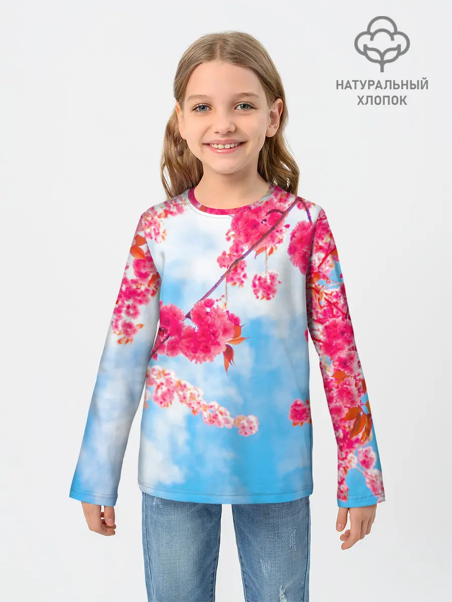 Детский лонгслив / Цветение Вишни