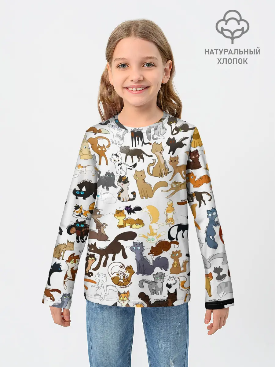 Детский лонгслив / Котоколлаж 01
