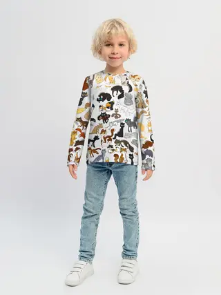 Детский лонгслив / Котоколлаж 03