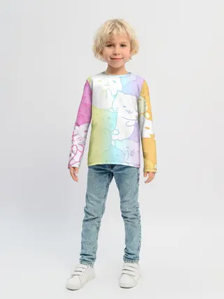 Детский лонгслив / Котоколлаж 05