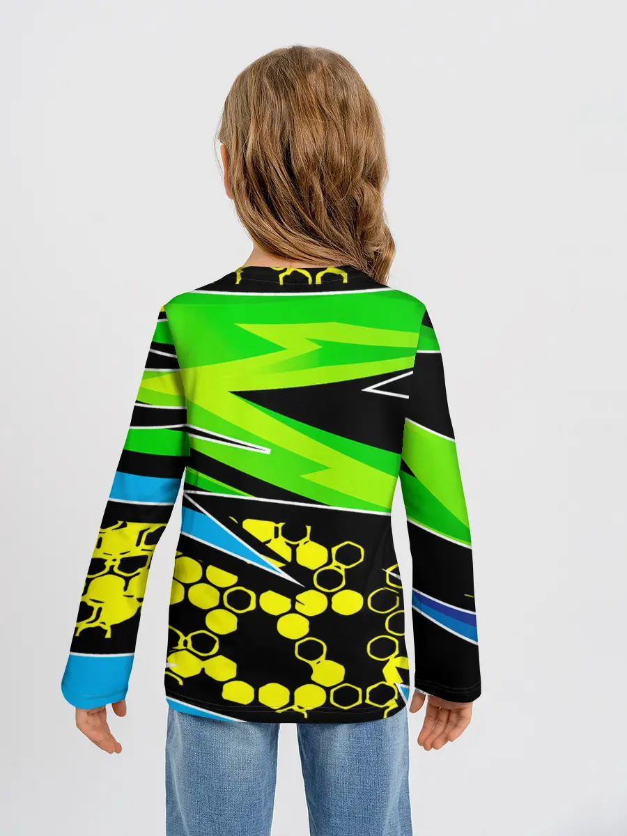 Детский лонгслив / Light green urban marble