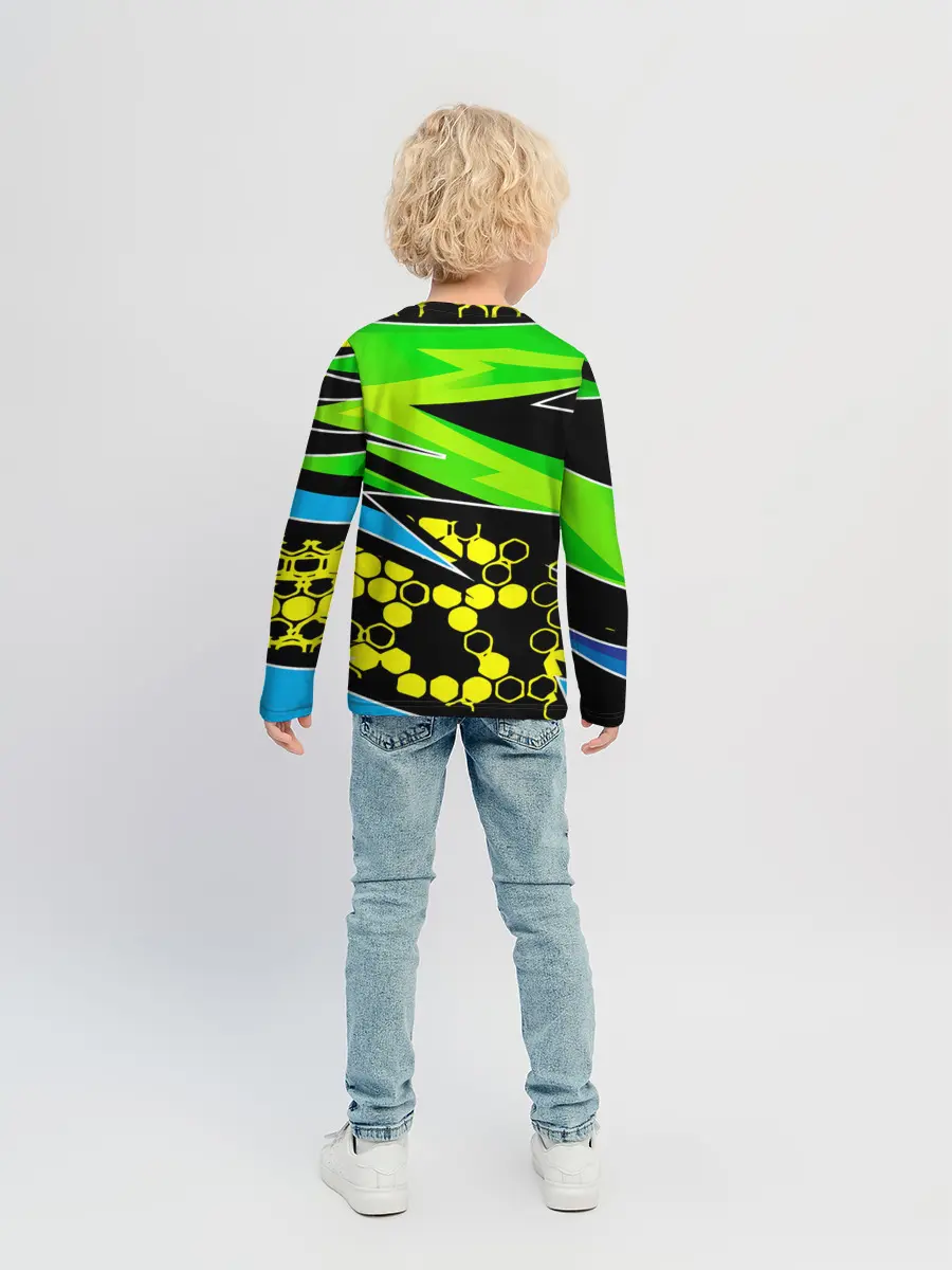 Детский лонгслив / Light green urban marble