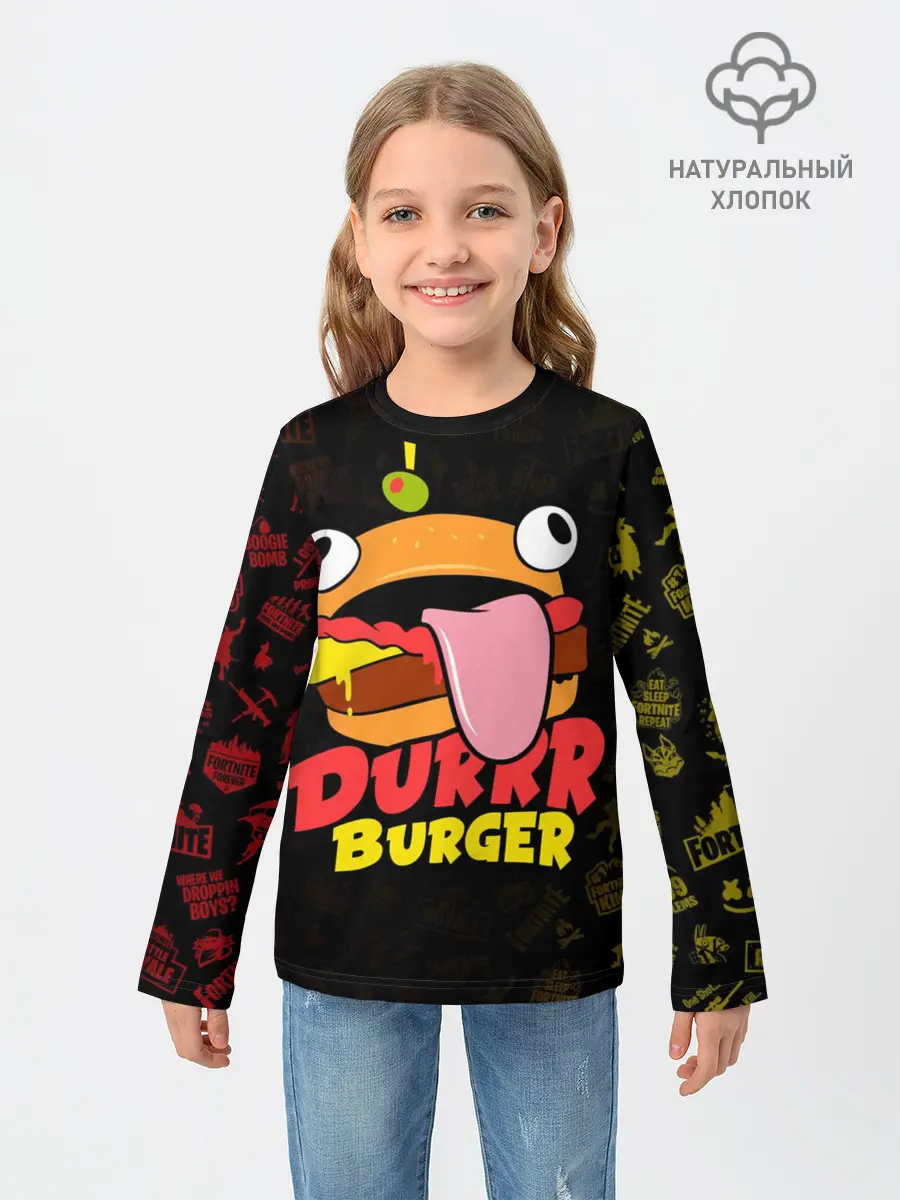 Детский лонгслив / Fortnite Durrr Burger