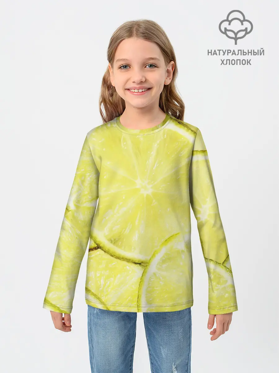 Детский лонгслив / Лайм