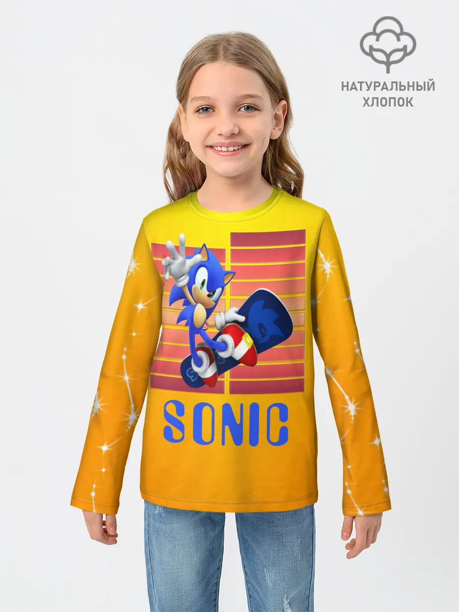 Детский лонгслив / Sonic - Соник
