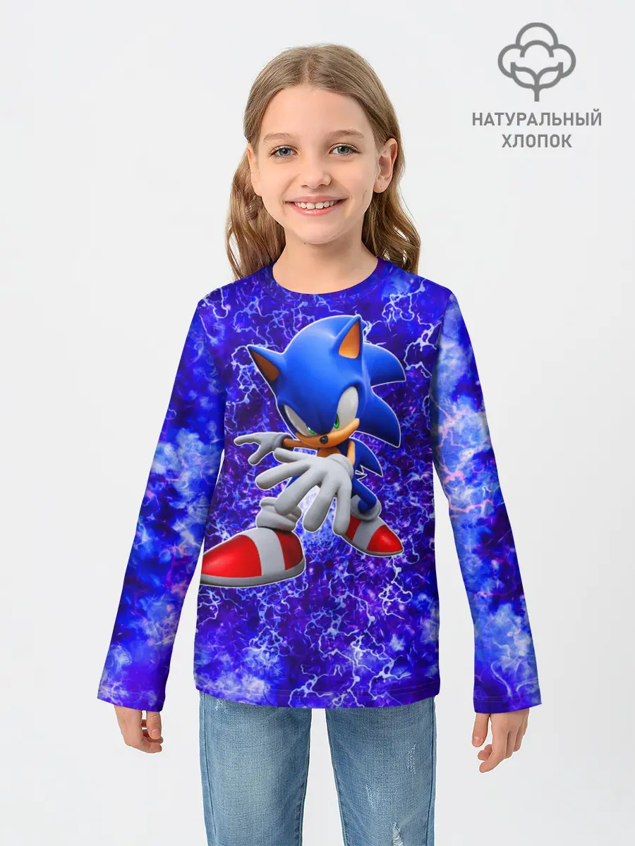 Детский лонгслив / Sonic | Молнии