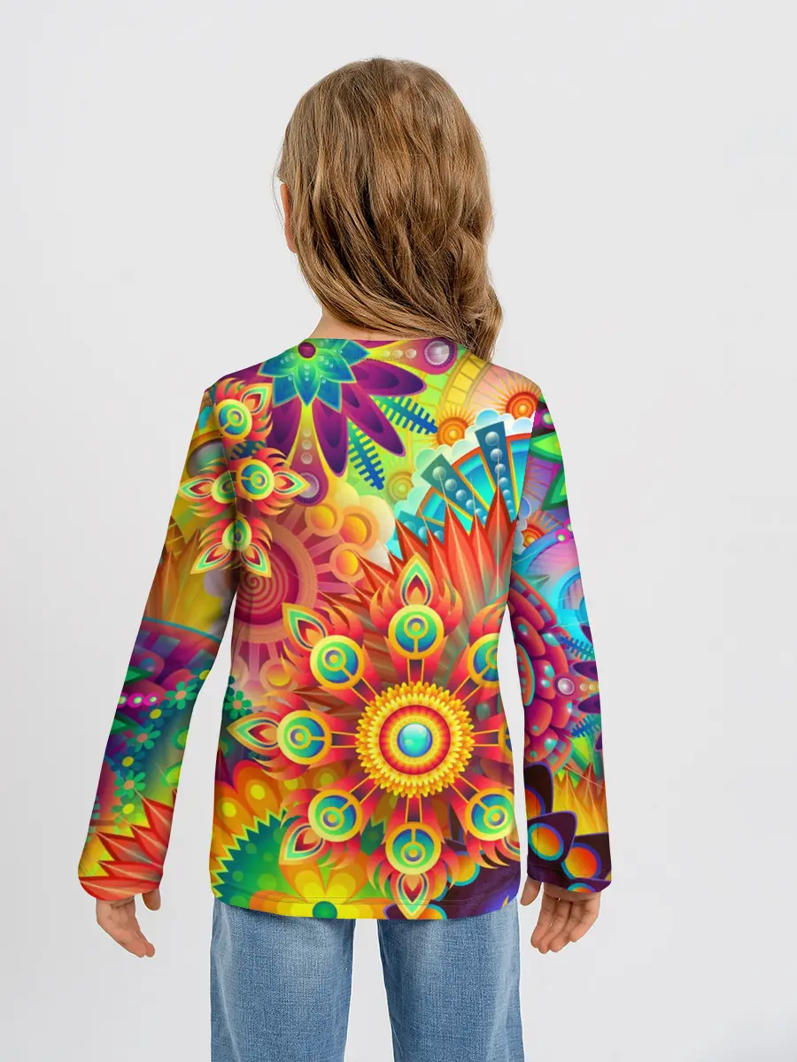 Детский лонгслив / Психоделия | Яркая