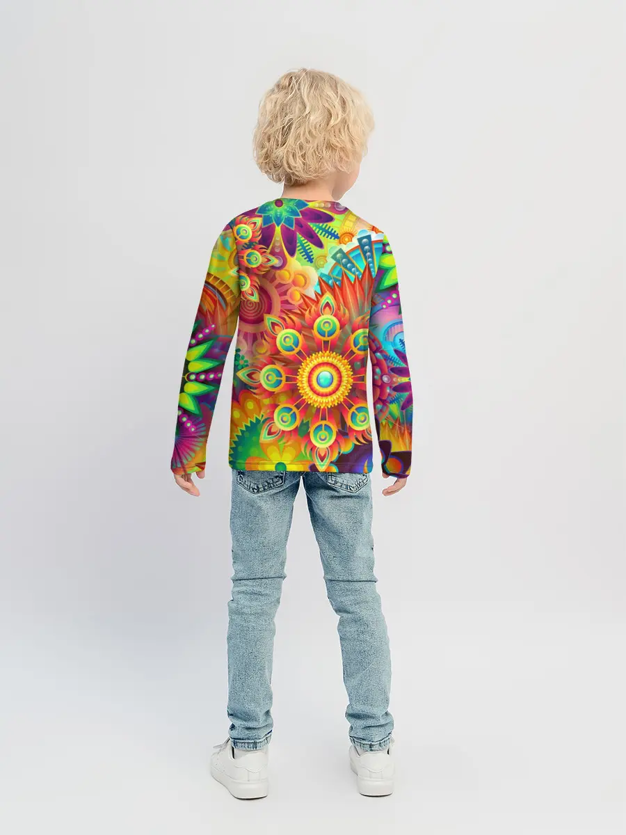 Детский лонгслив / Психоделия | Яркая