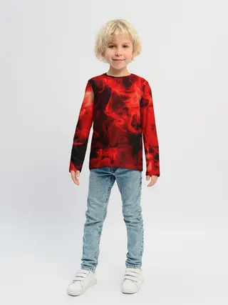 Детский лонгслив / Красный дым