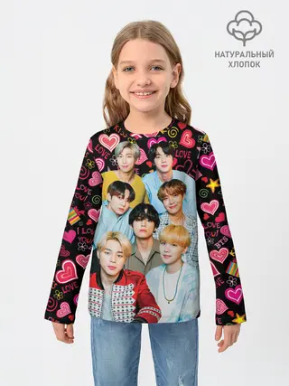 Детский лонгслив / I Love BTS