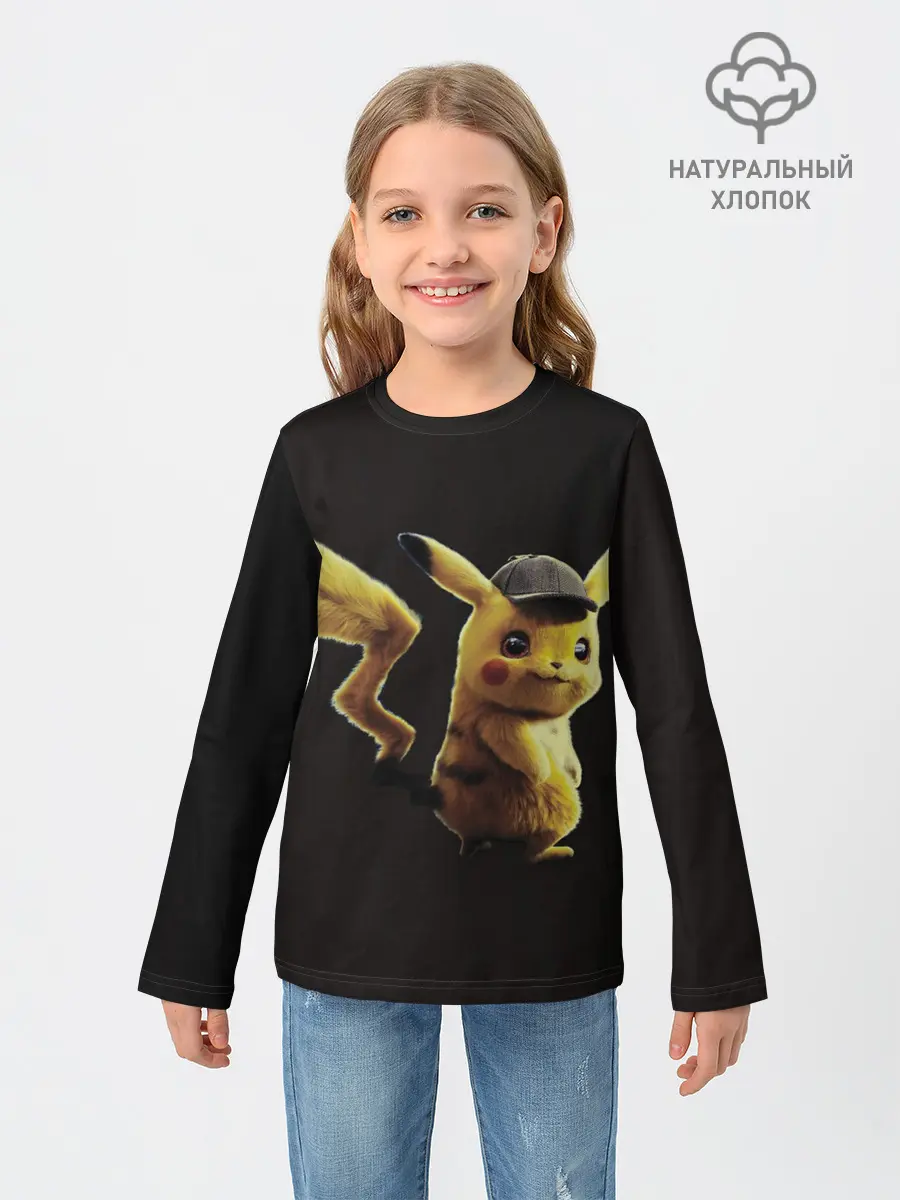 Детский лонгслив / Детектив Пикачу