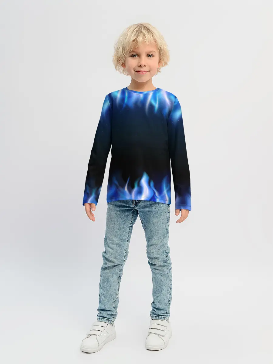 Детский лонгслив / Синий Огонь