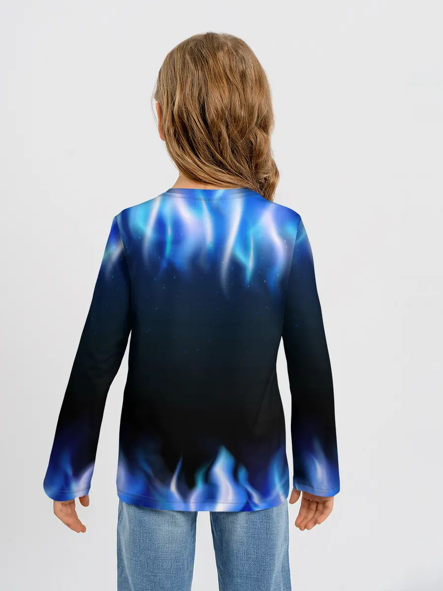 Детский лонгслив / Синий Огонь