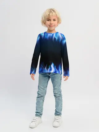 Детский лонгслив / Синий Огонь