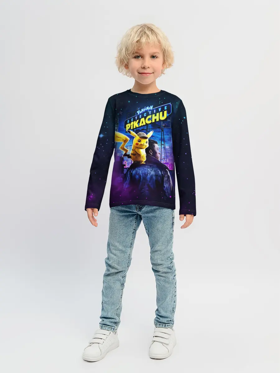 Детский лонгслив / Детектив Пикачу