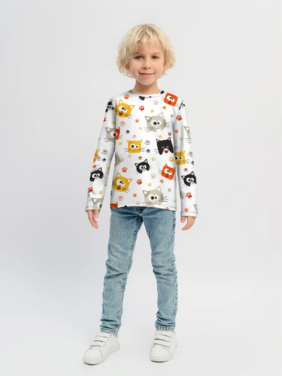 Детский лонгслив / Котики с лапками