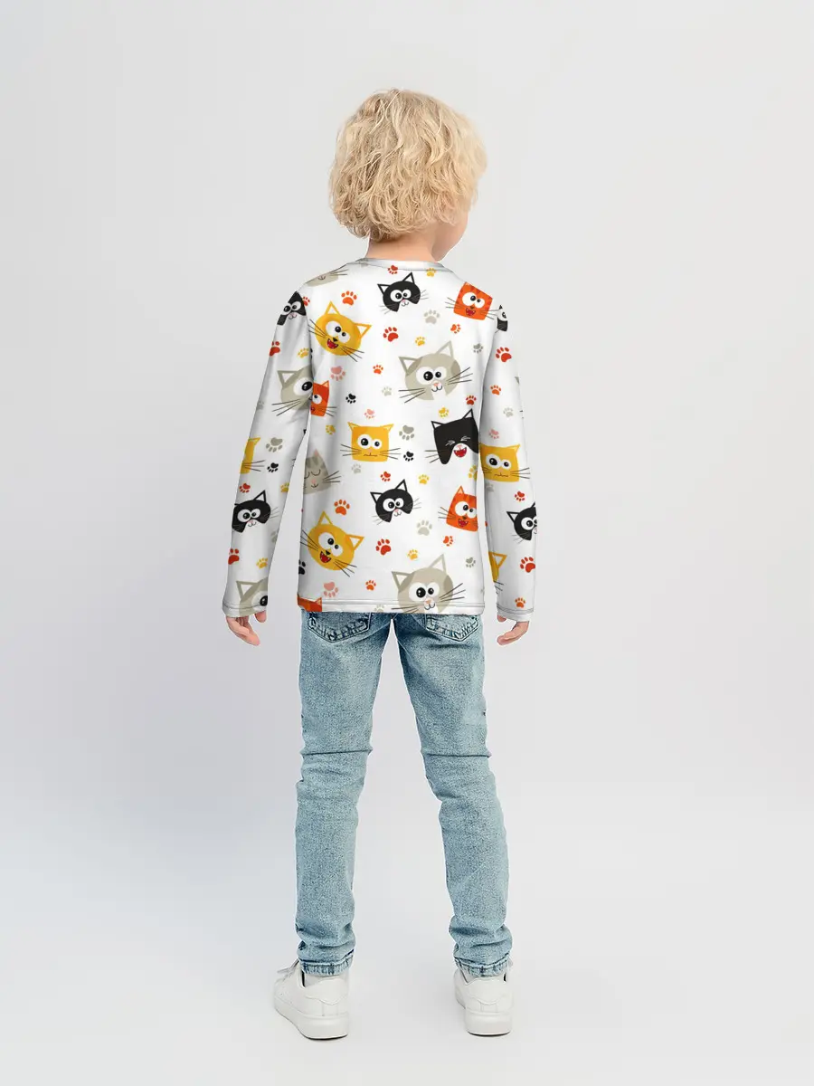 Детский лонгслив / Котики с лапками