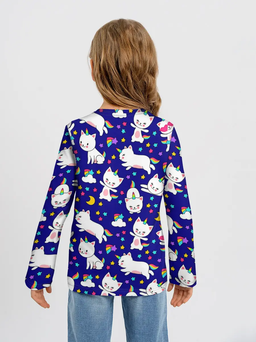 Детский лонгслив / Кот-Единорог