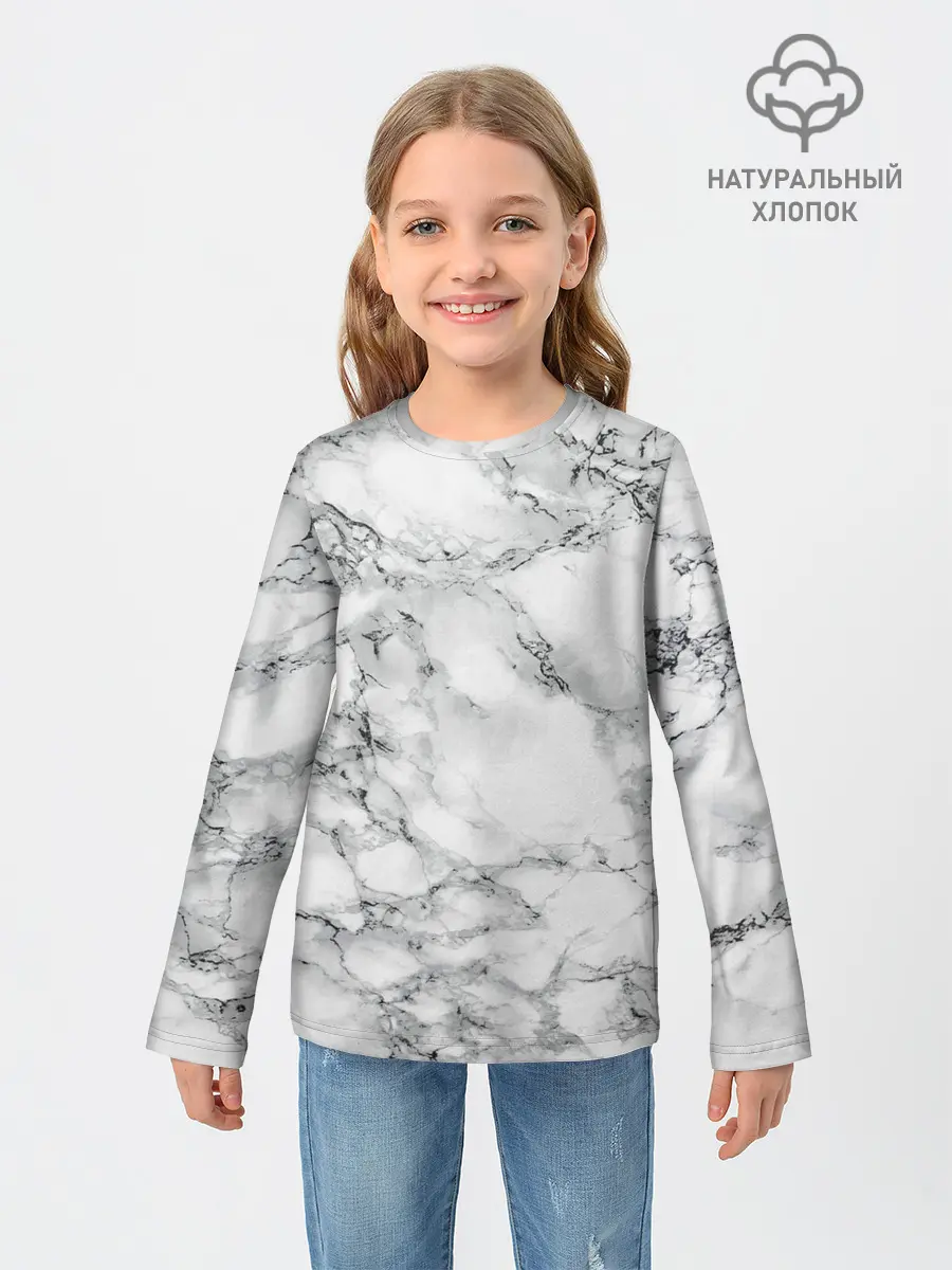 Детский лонгслив / Мрамор