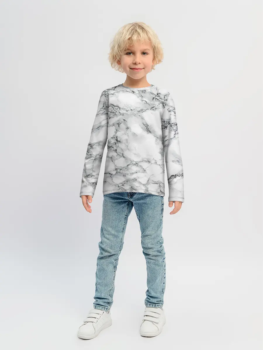 Детский лонгслив / Мрамор