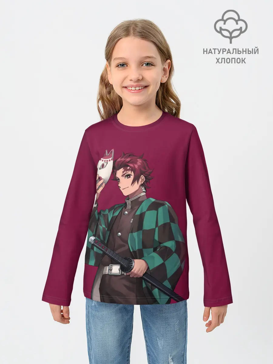 Детский лонгслив / KIMETSU NO YAIBA с маской
