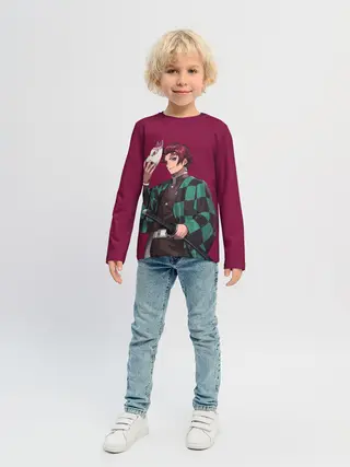 Детский лонгслив / KIMETSU NO YAIBA с маской