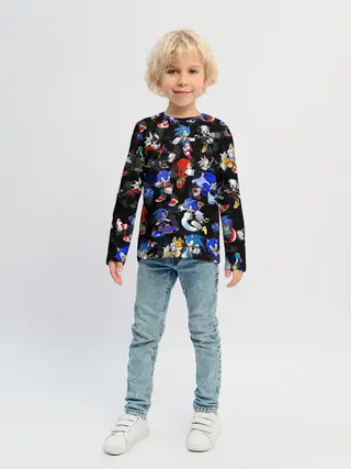 Детский лонгслив / Sonic паттерн