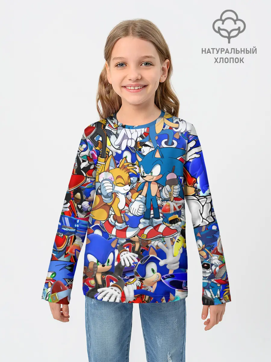 Детский лонгслив / SONIC PATTERN | СОНИК
