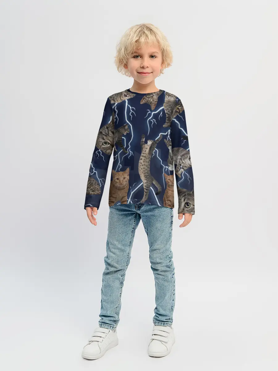 Детский лонгслив / Коты