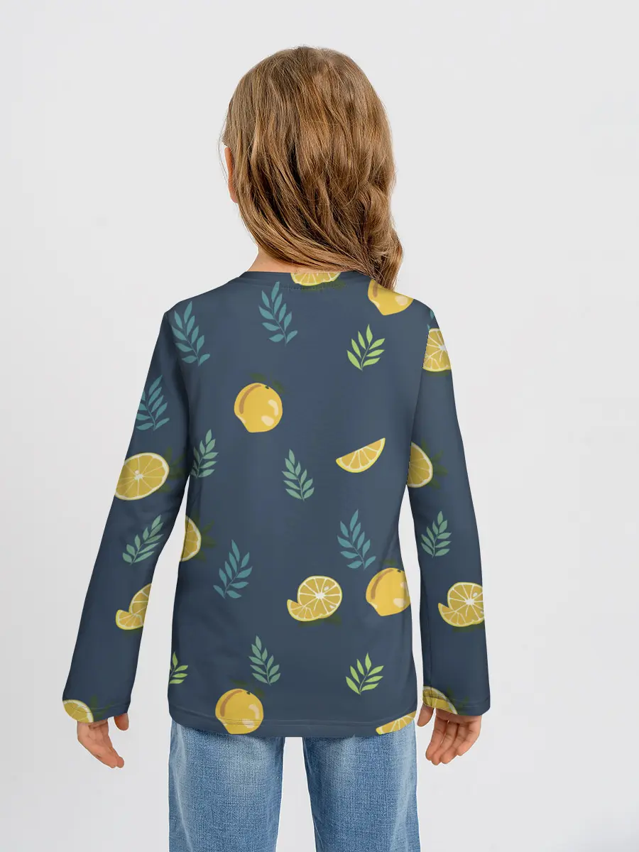 Детский лонгслив / Лимонный узор