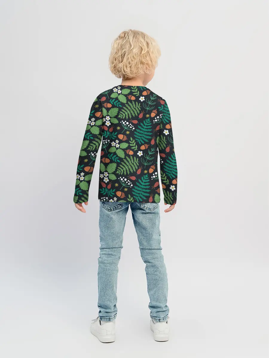 Детский лонгслив / Forest leaves