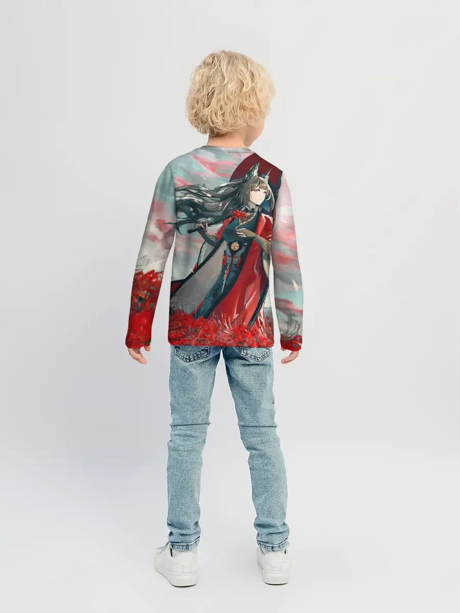 Детский лонгслив / Azur Lane red flowers