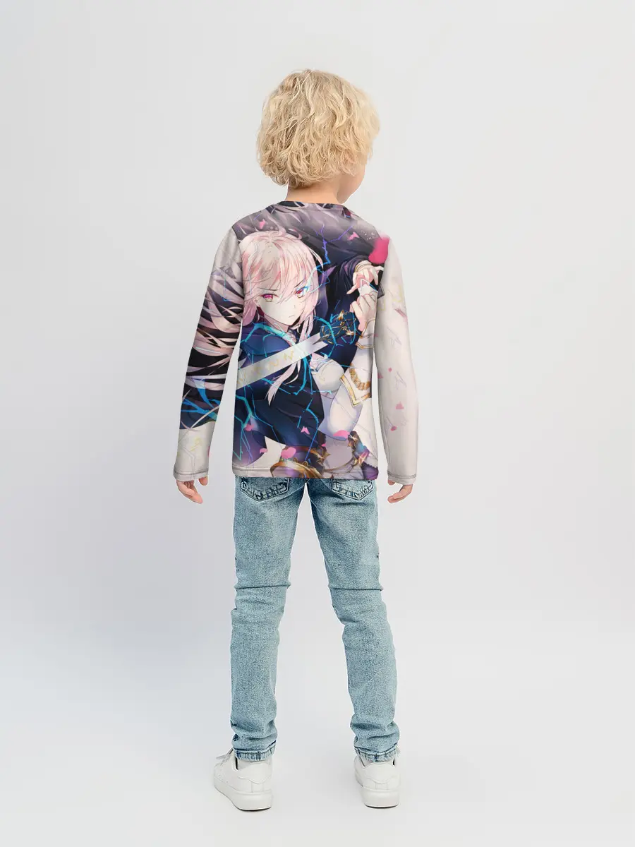 Детский лонгслив / Girl with katana