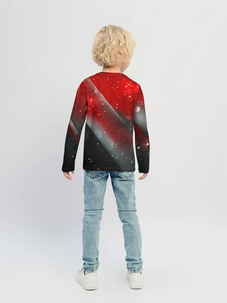 Детский лонгслив / Red & Black