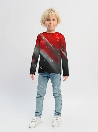 Детский лонгслив / Red & Black
