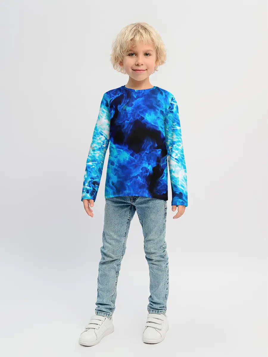 Детский лонгслив / СИНИЙ ОГОНЬ | BLUE FIRE
