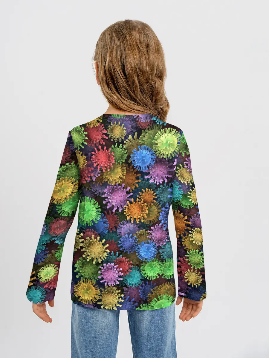 Детский лонгслив / Разноцветные вирусы